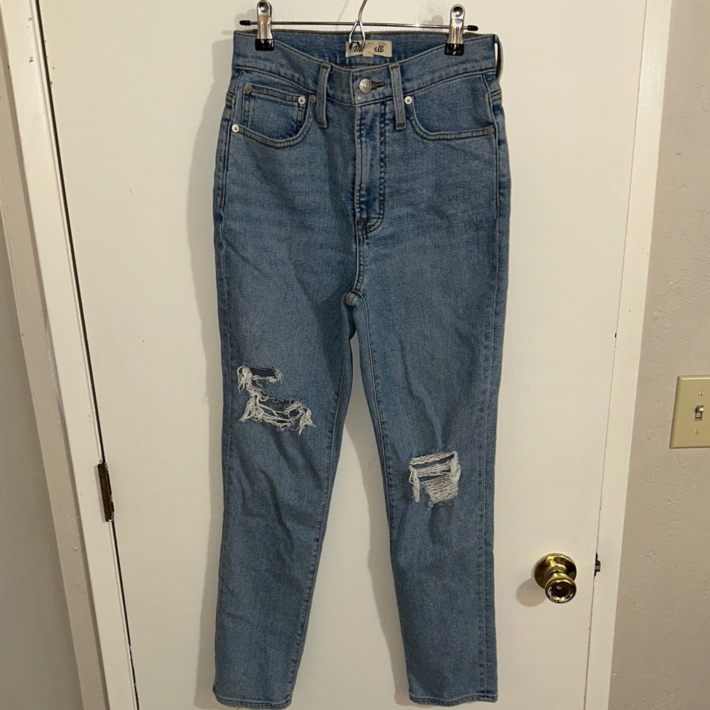 Madewell Light Blue Distressed Ankle Jeans